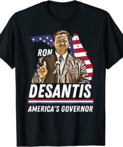 Ron Desantis America's Governor Florida US Flag Tee Shirt