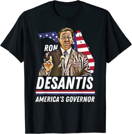 Ron Desantis America's Governor Florida US Flag Tee Shirt