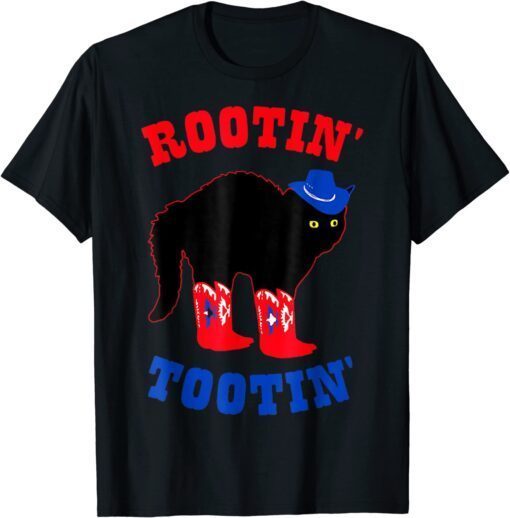 Rootin And Tootin Cowboy Cat Tee Shirt