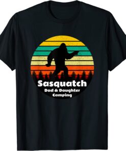 Sasquatch Dad & Daughter Camping Tee Shirt