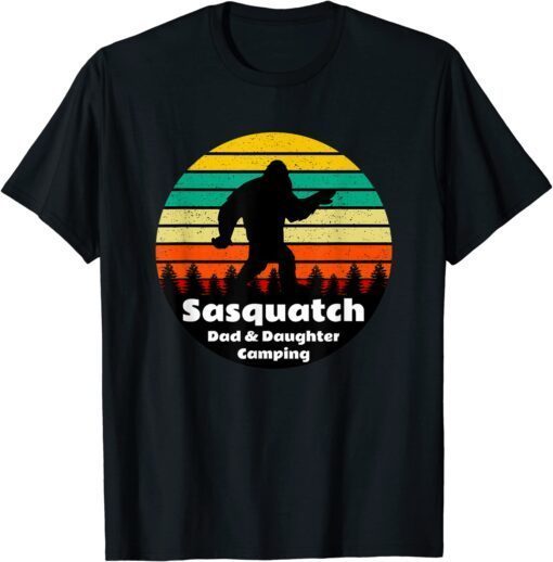 Sasquatch Dad & Daughter Camping Tee Shirt