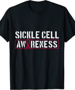 Sickle Cell Awareness Burgundy Ribbon Tee Shirt