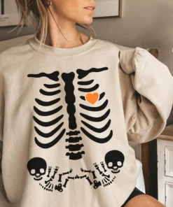 Skeleton Halloween Maternity Tee Shirt