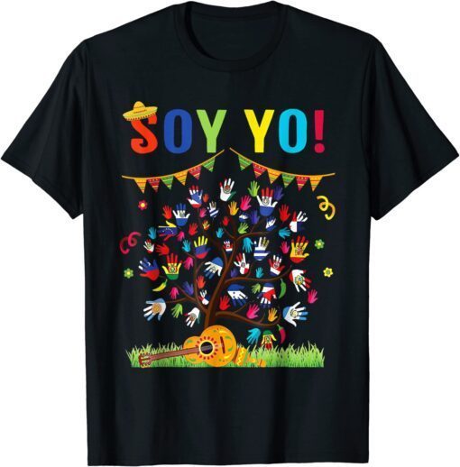 Soy Yo National Hispanic Heritage Month Latin Flags Tree Tee Shirt