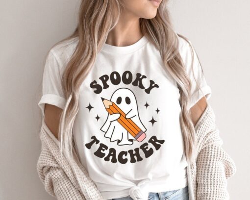 Spooky Teacher Ghost Teacher Halloween Tee Shirt