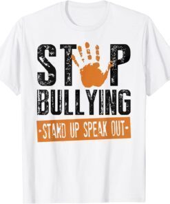 Stop Bullying Orange Stand Up Speak Out Unity Day Tee Shirt