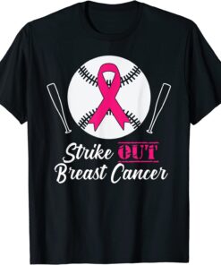 Strike Out Breast Cancer Pink Cancer Awareness Month Tee Shirt