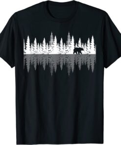 Trees Reflection Wildlife Nature Animal Bear Outdoor Forest Tee Shirt