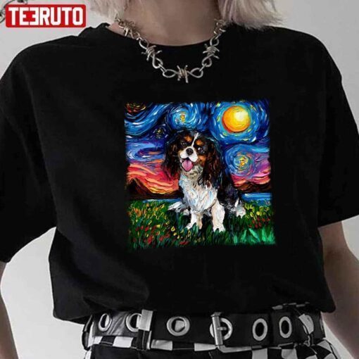 Tri Color Cavalier King Charles Spaniel Night Tee shirt