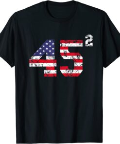 Trump 2024 45 Squared Vintage Flag Tee Shirt