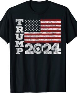 Trump 2024 Donald Trump Take America Back USA Flag Tee Shirt