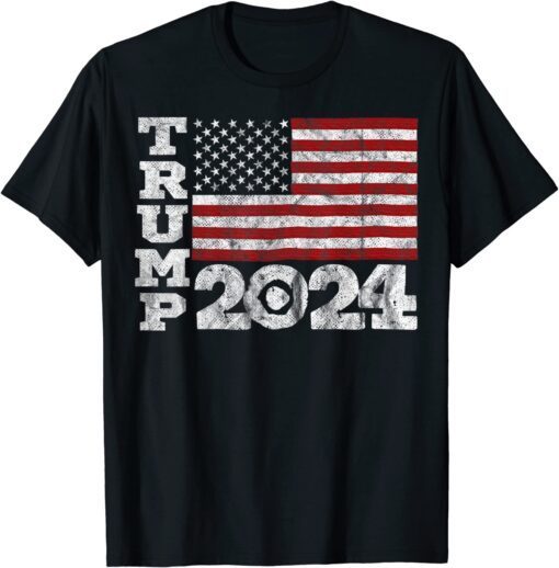 Trump 2024 Donald Trump Take America Back USA Flag Tee Shirt