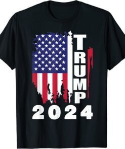 Trump 2024 Take American Back Election USA Flag Tee Shirt