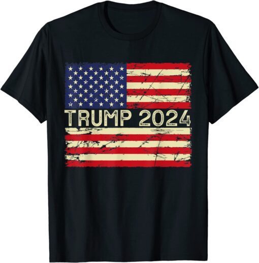 Trump 2024 Us Flag Tee Shirt