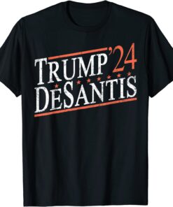 Trump Desantis 2024 Save America USA Flag Republican Tee Shirt