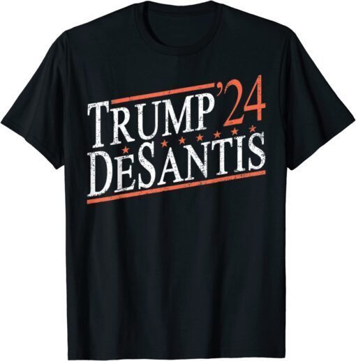 Trump Desantis 2024 Save America USA Flag Republican Tee Shirt