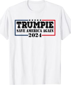 Trumpie 2024 Save America Again Pro-Trump US Flag Patriotic Tee Shirt