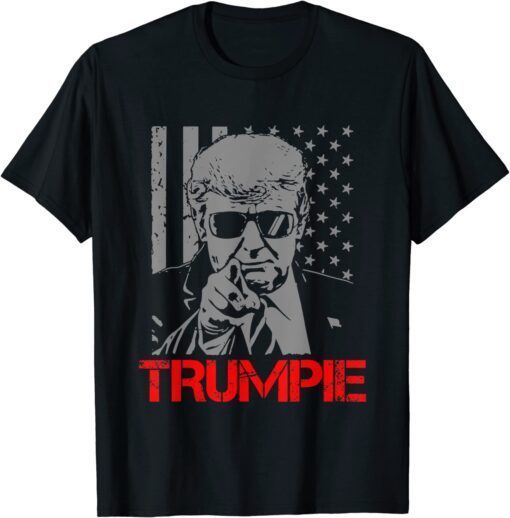 Trumpie Anti Biden Rally Wear US Flag Vintage Tee Shirt