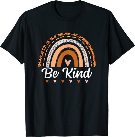 UNITY DAY Orange Anti Bullying Leopard Rainbow Be Kind Tee Shirt