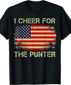 USA American Flag Football I Cheer For The Punter Tee Shirt