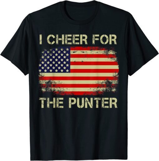 USA American Flag Football I Cheer For The Punter Tee Shirt