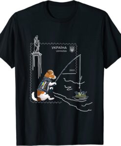 Ukrposhta New Postage Stamp Patron Dog With A Fishing Rod Tee Shirt