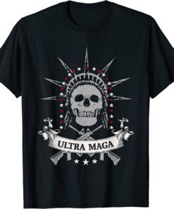 Ultra MAGA Patriotic America Republican Pride Trump US Flag Tee Shirt