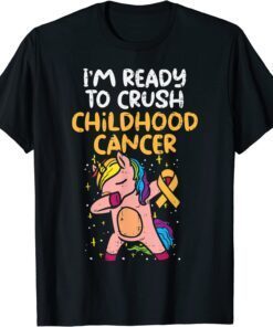 Unicorn Dab Ready To Crush Childhood Cancer Awareness Girls T-Shirt