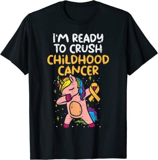 Unicorn Dab Ready To Crush Childhood Cancer Awareness Girls T-Shirt