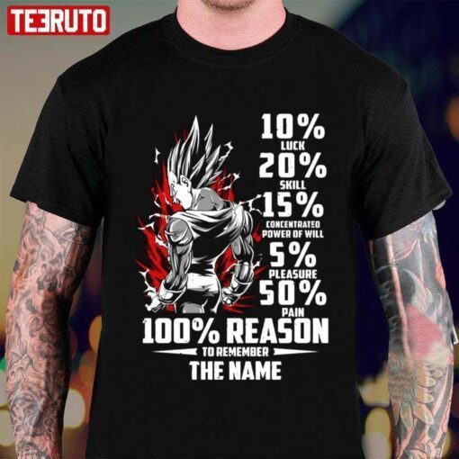 Vegeta 100 Reason To Remember The Name Dragon Ball Tee shirt