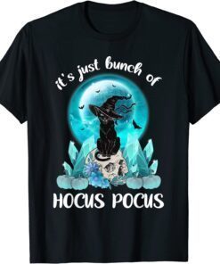 Vintage Halloween Black Cat It's Just A Bunch Of Hocus Pocus T-Shirt