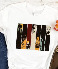 Vintage Halloween Movie Nigh Scary Movies Watching Tee Shirt