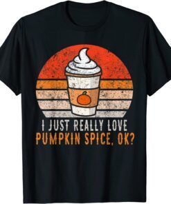 Vintage I Love Pumpkin Spice Cute Pumpkin Spice Tee Shirt