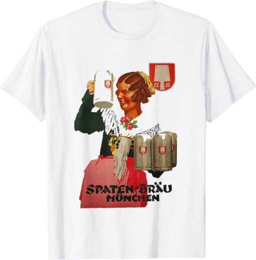 Vintage Oktoberfest Bavarian Waitress Munich Beer Festival Tee Shirt