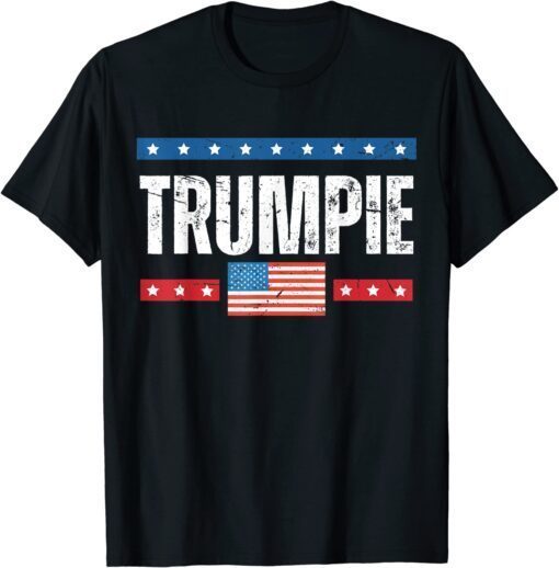 Vintage Trumpie Anti Biden Political US Flag Tee Shirt