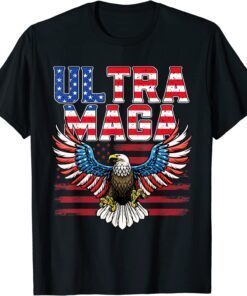 Vintage Ultra Maga Proud Ultra-Maga Eagle USA Flag 2022 T-Shirt