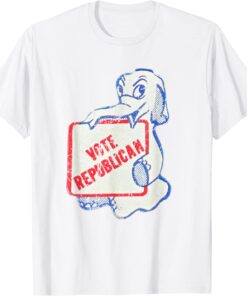 Vote Republican Vintage Worn Sign Elephant GOP Political Tee Shirt