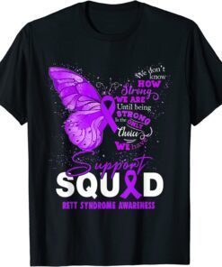 We Wear Purple Butterfly Support Rett Syndrome Awareness T-Shirt