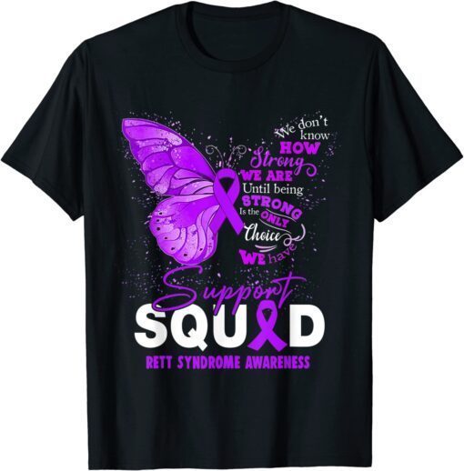 We Wear Purple Butterfly Support Rett Syndrome Awareness T-Shirt