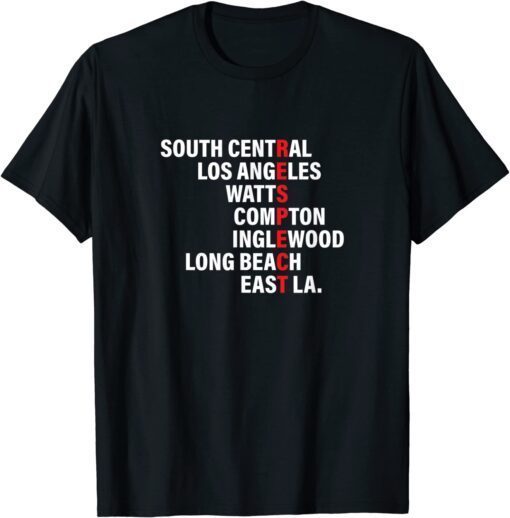 West Side RESPECT Los Angeles Watts Compton Long Beach Tee Shirt