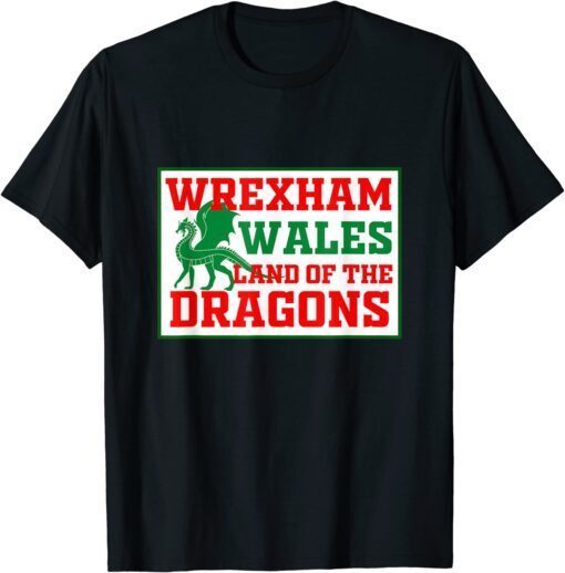 Wrexham Wales football soccer dragon Welsh Tee Shirt