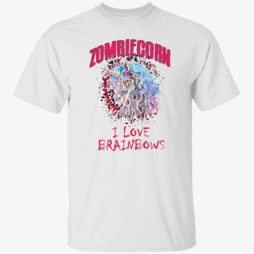 Zombiecorn i love brainbows Halloween Tee Shirt