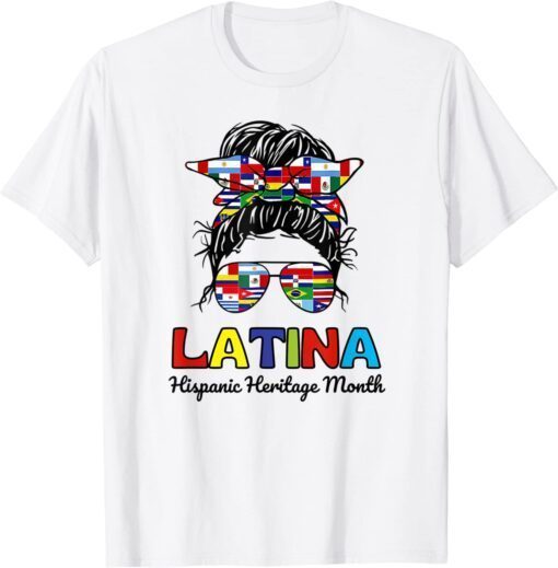 messy bun Latina Hispanic heritage month T-Shirt