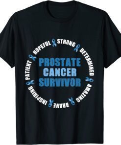 prostate cancer Survivor Warrior fighter Light Blue Ribbon T-Shirt