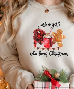 A Girl Who Loves Christmas Tee Shirt