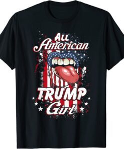 All American Trump Girl 2024 Election Campaign Flag Tee Shirt