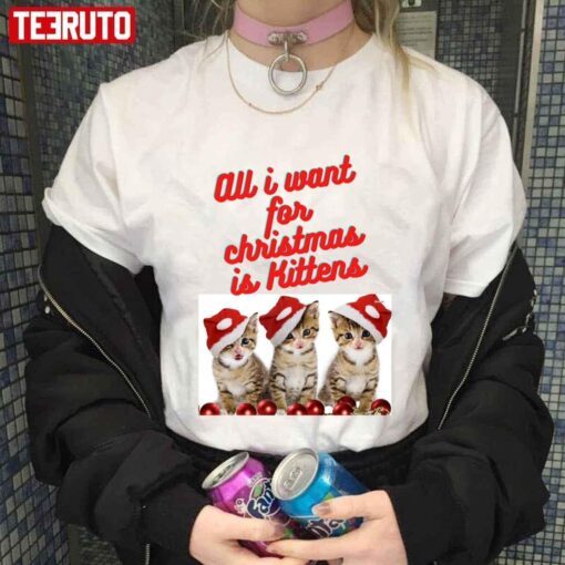 All I Want For Christmas Is Kittens Tee Shirt