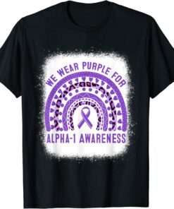 Alpha-1 Antitrypsin Deficiency Awareness Leopard Rainbow Tee Shirt