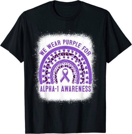 Alpha-1 Antitrypsin Deficiency Awareness Leopard Rainbow Tee Shirt