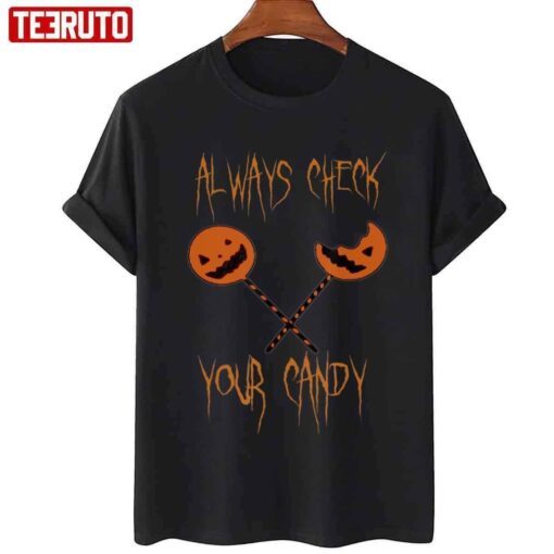 Always Check Your Candy Halloween Trick R Treat Sam Lollipop Shirt